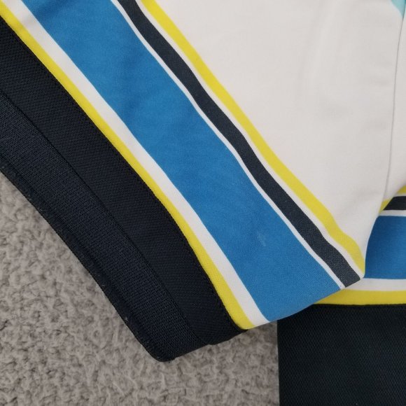 Sporte Leisure Polo Shirt Mens Black Blue Striped Great Barrier Reef Size M - Picture 11 of 11